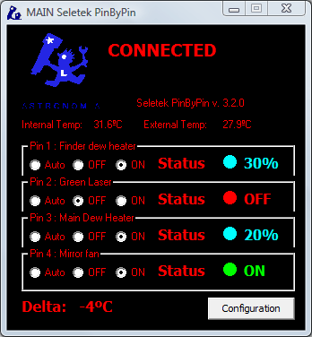 Seletek PinByPin — slow PWM mode configuration screen