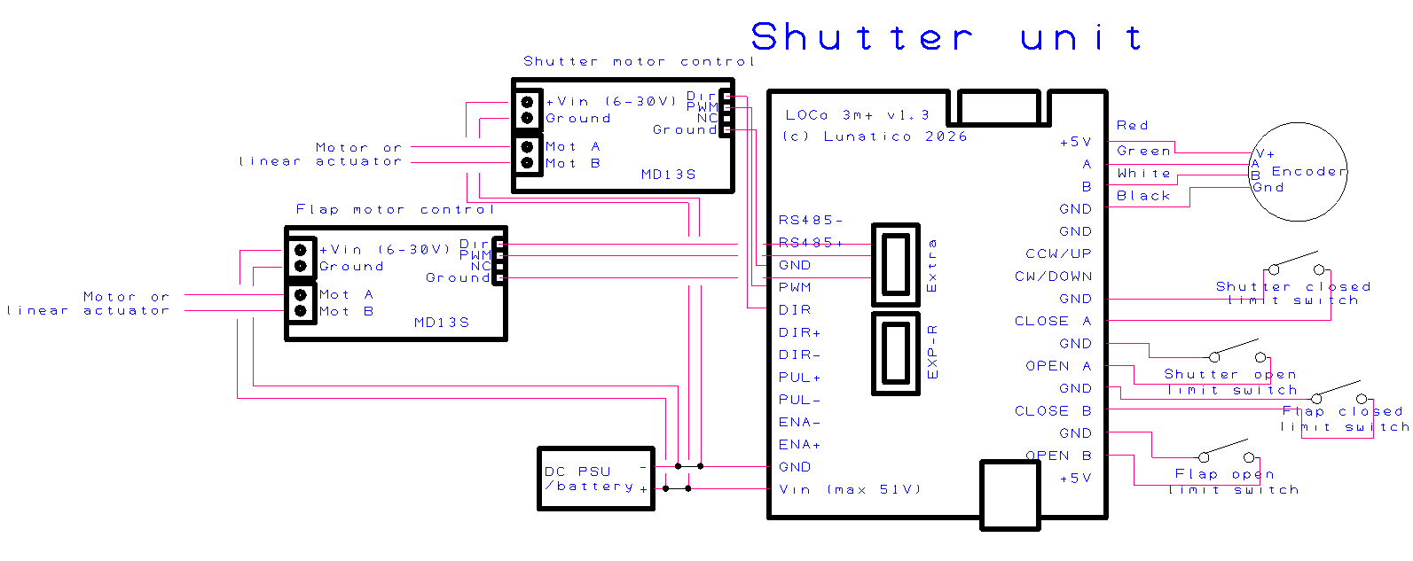 Shutter unit — full wiring diagram