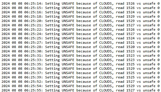 CloudWatcher software debug recording settings