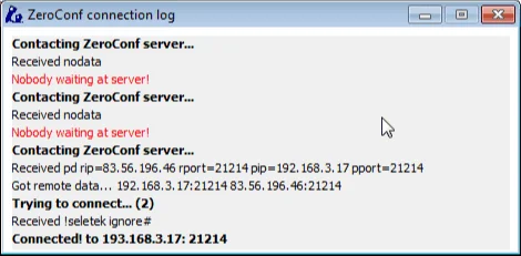 ZeroConf CloudWatcher SOLO connection established confirmation