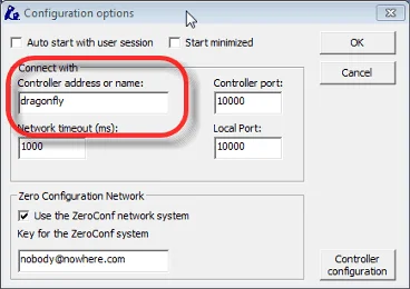 DragonFly Configurator—device name setting