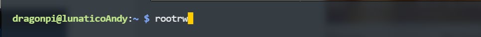 Terminal command: rootrw