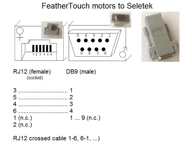 FeatherTouch stepper motor wiring diagram to Seletek cable pinout