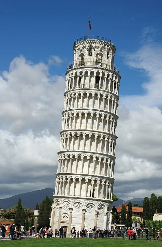 The leaning tower of Pisa—a light-hearted nod to what a heavy pier tilt looks like