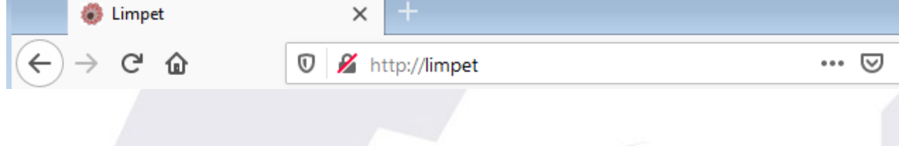 Browser address bar showing http://limpet