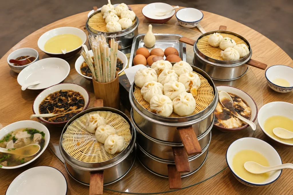 Typical Chinese breakfast at QHY