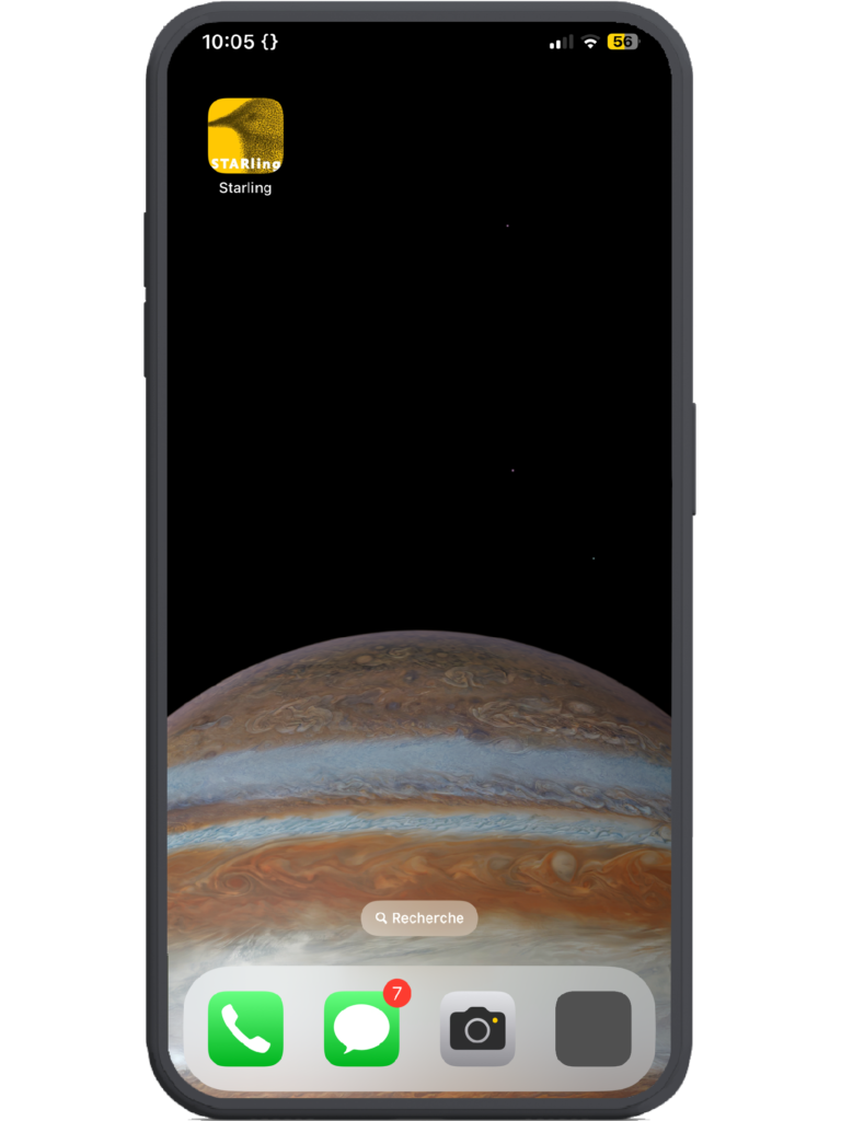 Starling control panel pinned to phone homepage