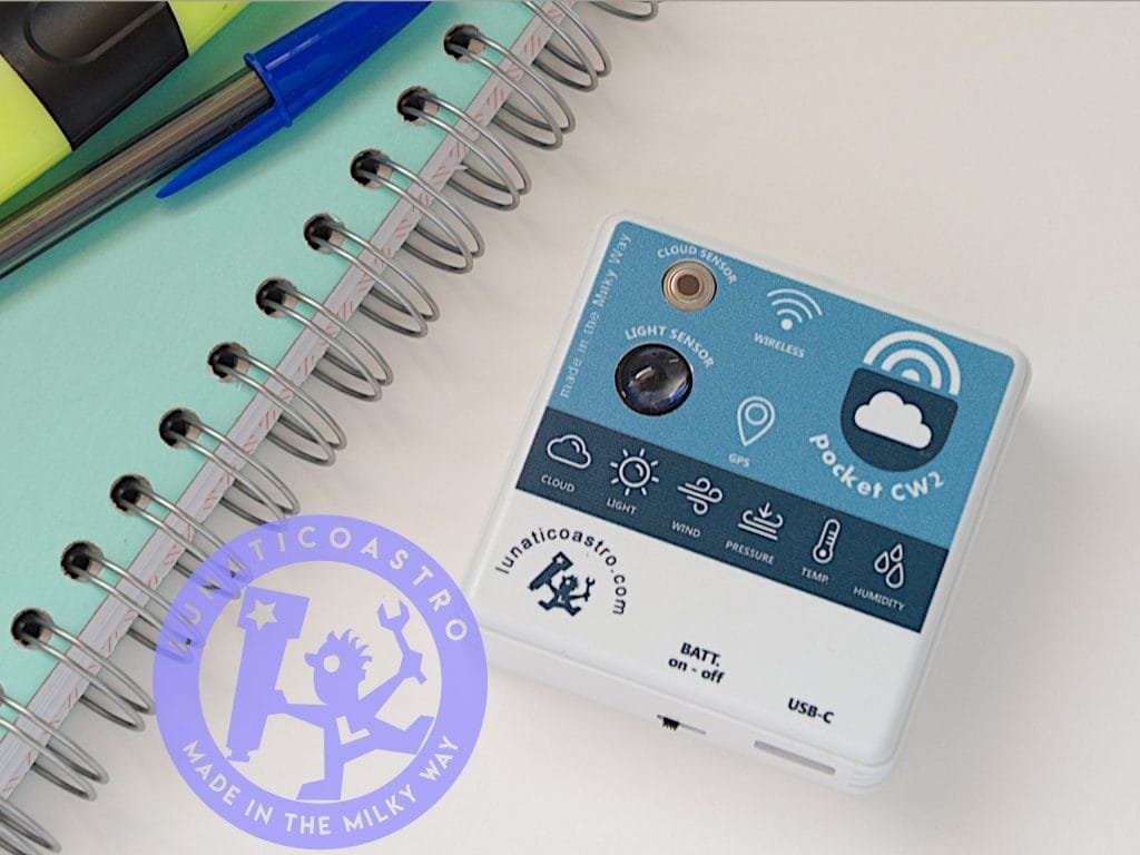 PocketCW2 portable cloud detector for sky condition monitoring.