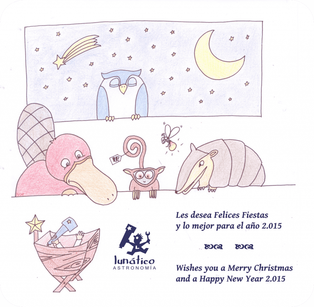 Lunático Astro Christmas greeting 2014 celebrating stars.