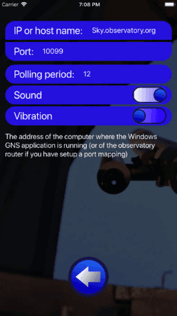 Good night system configuration screen