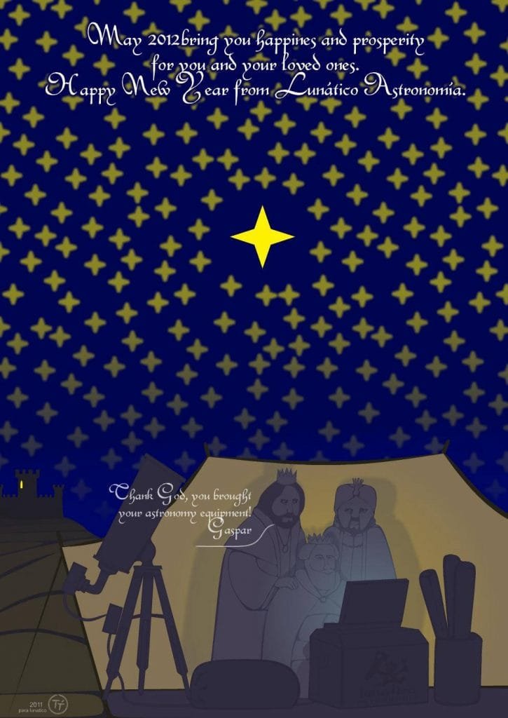 Lunático Astro Christmas greeting 2011 with clear skies.