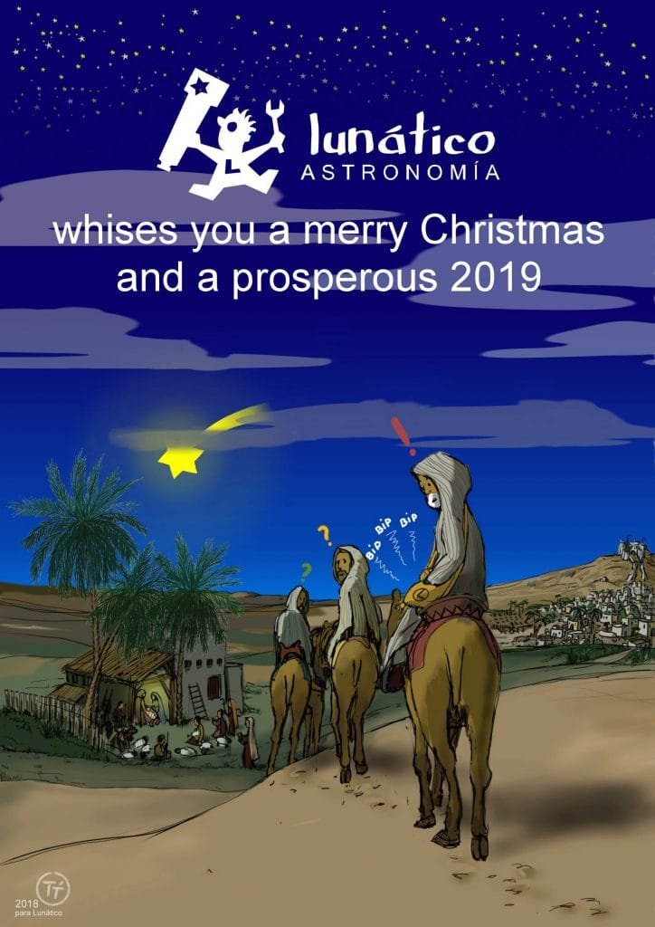 Lunático Astro Christmas card 2018 celebrating the season.